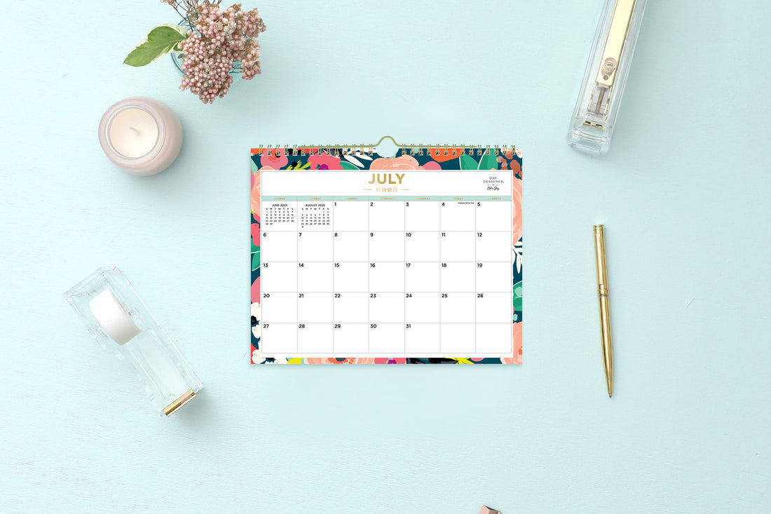 Secret Garden Dark 2025-2026 Wall Calendar 11x8.75 Day Designer