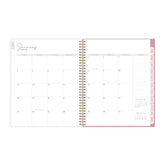 2026 monthly layout featuring blank writing space and pink monthly tabs in 8.5x11 size, lined notes section and reference calendars