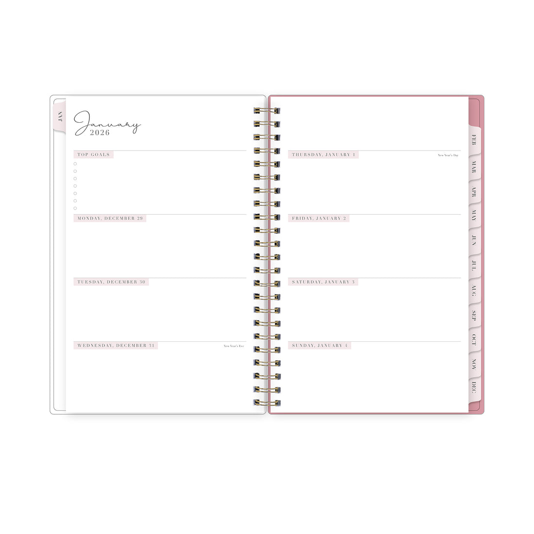 Rose 2026 Weekly Monthly 5x8 Rach Parcell for Blue Sky Planning Calendar
