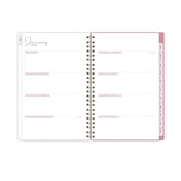 2026 weekly layout featuring blank writing space and pink monthly tabs in 5x8 size