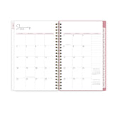 2026 monthly layout featuring blank writing space and pink monthly tabs in 5x8 size, lined notes section and reference calendars