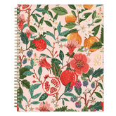 Spiral-bound 2026 planner with floral and fruit design on a pink background