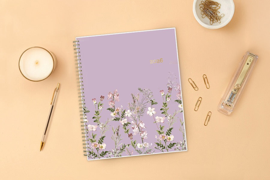 Neveah Purple 2026 Weekly Monthly 8.5x11 Planning Calendar