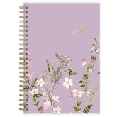 January 2026 - December 2026 monthly planner from Blue Sky features beautiful floral cover design with purple background and gold binding 5x8