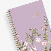 January 2026 - December 2026 monthly planner from Blue Sky features beautiful floral cover design with purple background and gold binding 5x8