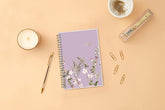 January 2026 - December 2026 monthly planner from Blue Sky features beautiful floral cover design with purple background and gold binding 5x8