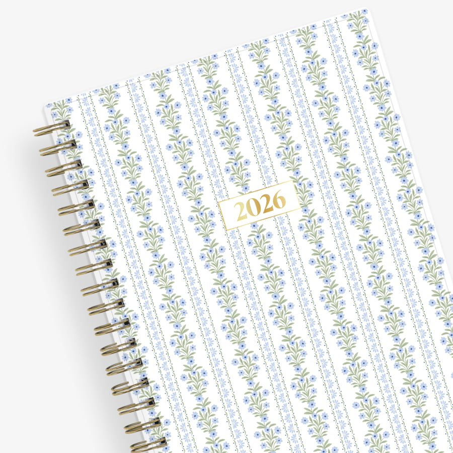 2026 planner with floral striped from cover