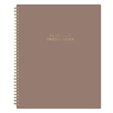 solid latte front cover on this 8.5x11 planner size for January 2027 -  December 2027