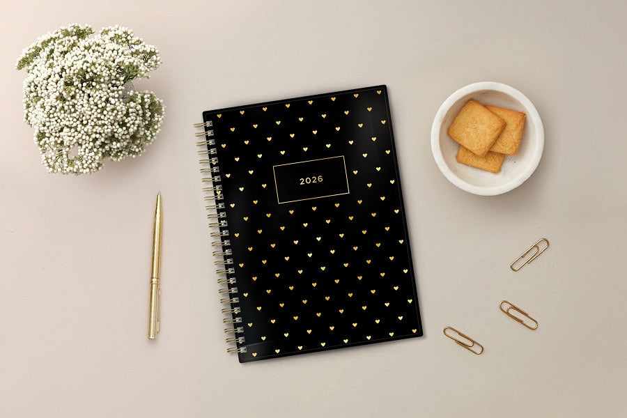Sweetheart Black 2026 Weekly Monthly 5.875x8.625 Planner Notes - Ashley G