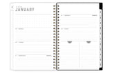weekly spread january 2026 to december 2027 with dotted writing space for each day and white monthly tabs