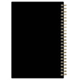 Leopard print planner with a gold spiral binding and &