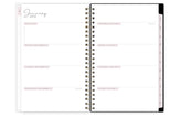 weekly spread with blank writing space for each day, to do list, top goals, and blush monthly tabs for 2026 5x8 planner