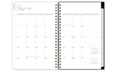 monthly spread with blank writing space for each day, to do list, top goals, and blush monthly tabs for 2026 5x8 planner