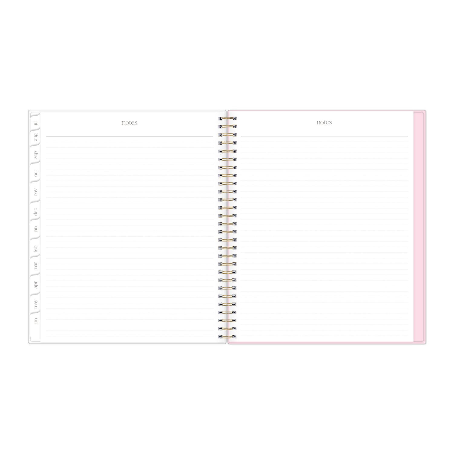 lined notes pages on this 8x10 monthly planner
