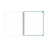 Open planner spread with lined writing space, white monthly tabs in 8.5x11 size