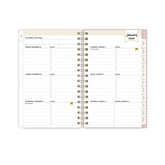 2026 weekly spread featuring lined writing space, bullet points, monthly tabs