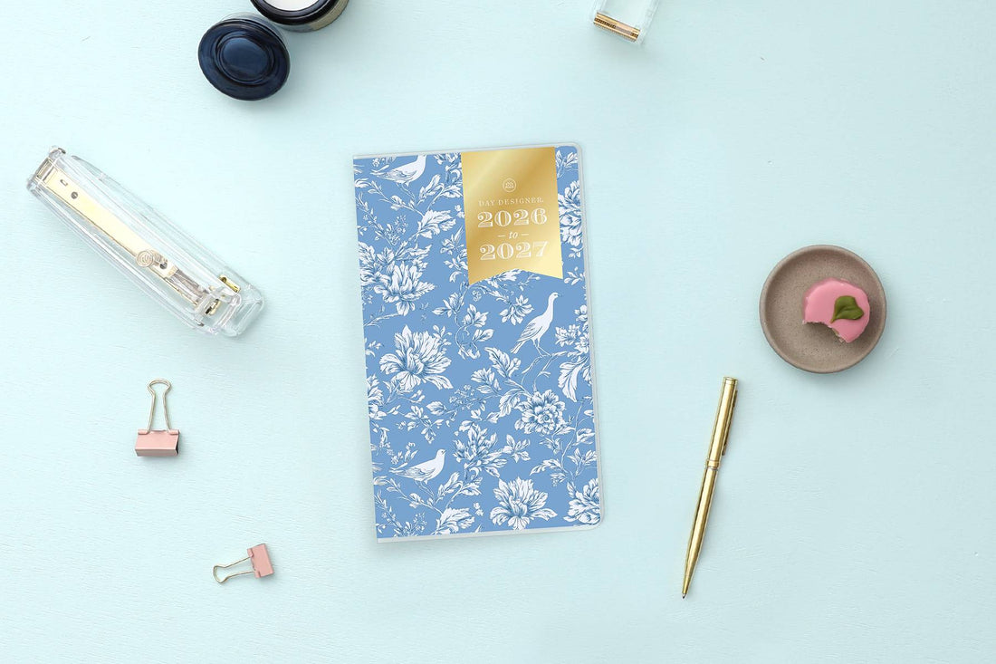Cosima Blue 2026 Monthly 3.625x6.125 Planning Calendar - Day Designer 24 Months