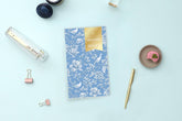 2026-2027 floral front cover with blue background monthly