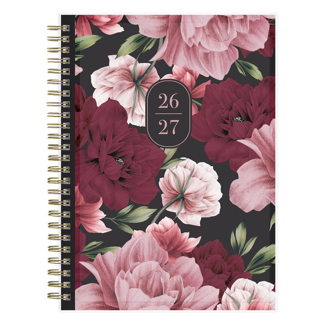 Dark Peonies 2026-2027 Weekly Planner Notes 5.875x8.625 Planning Calendar