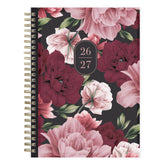 Floral-patterned planner with gold spiral binding on a white background 5.875x8.625 planner size