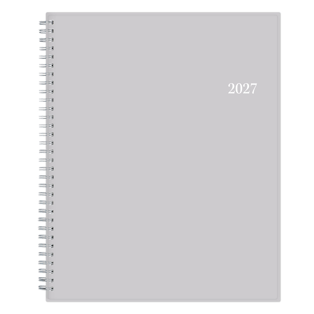 Solid Gray 2027 Weekly Monthly 8.5x11 Planning Calendar