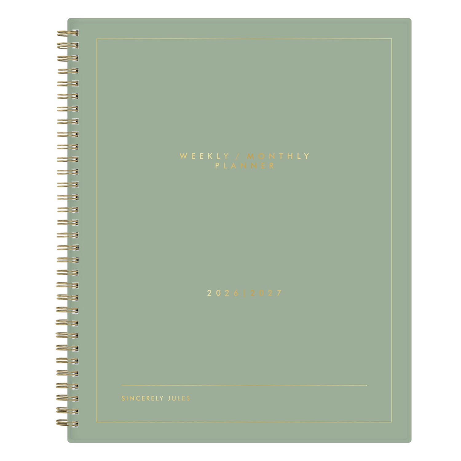 light olive green front cover on this 2026-2027 academic school planner