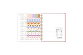 reference calendar for 2026 and 2027 featuring a storage pocket and sticker sheet and white monthly tabs