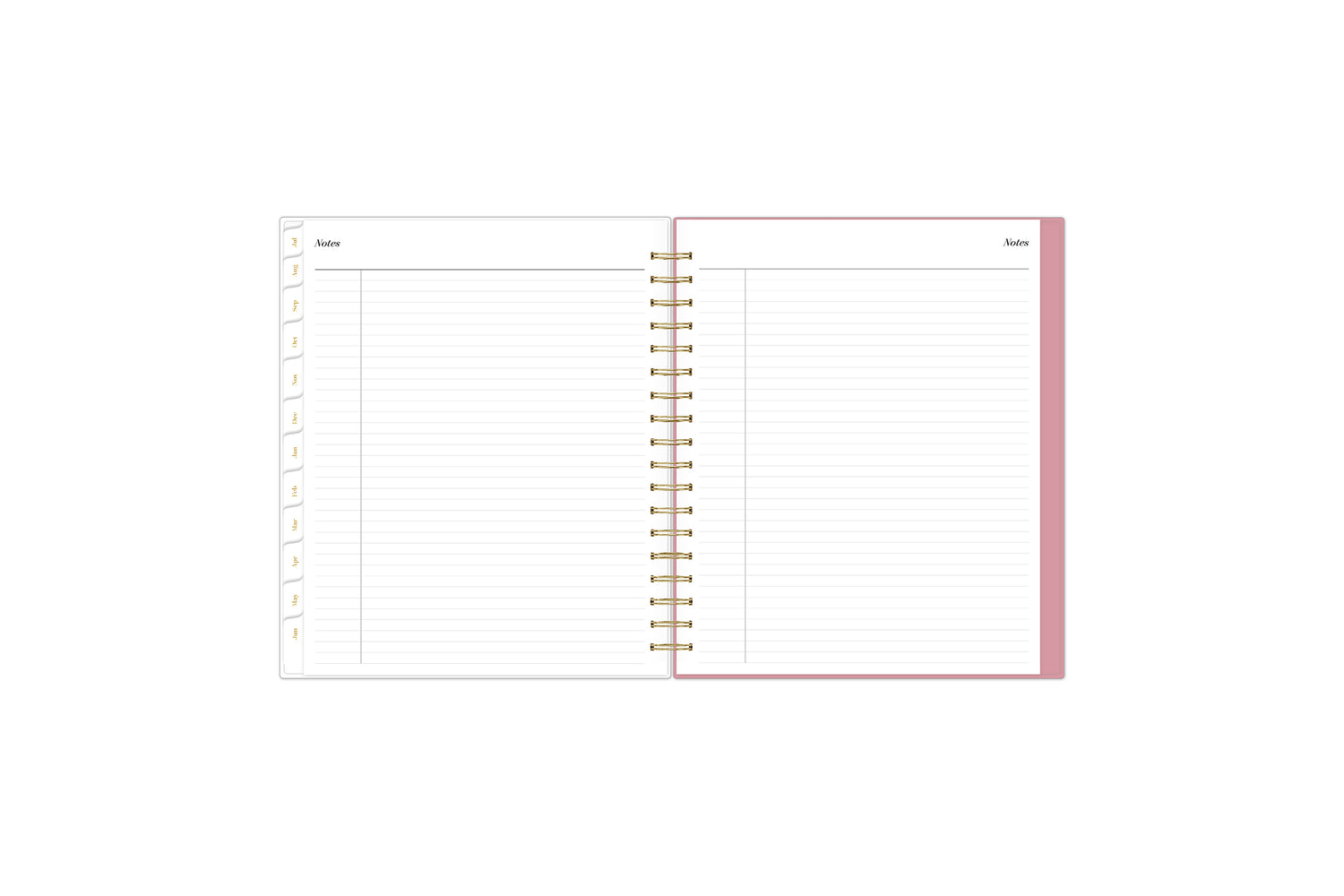 lined notes section spread