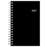 black front and back cover on this pocket size planner in 3.625x6.125 page size.