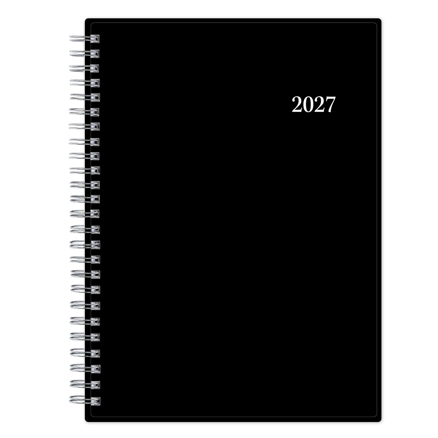2027 planner featuring black back cover in 5.875x8.625 planner notes format