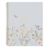 floral front cover with light blue background for this 2027 weekly monthly planner in 8.5x11 size