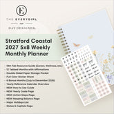planner featuring bonus content like yearly overview, important dates, holidays, states and capitals