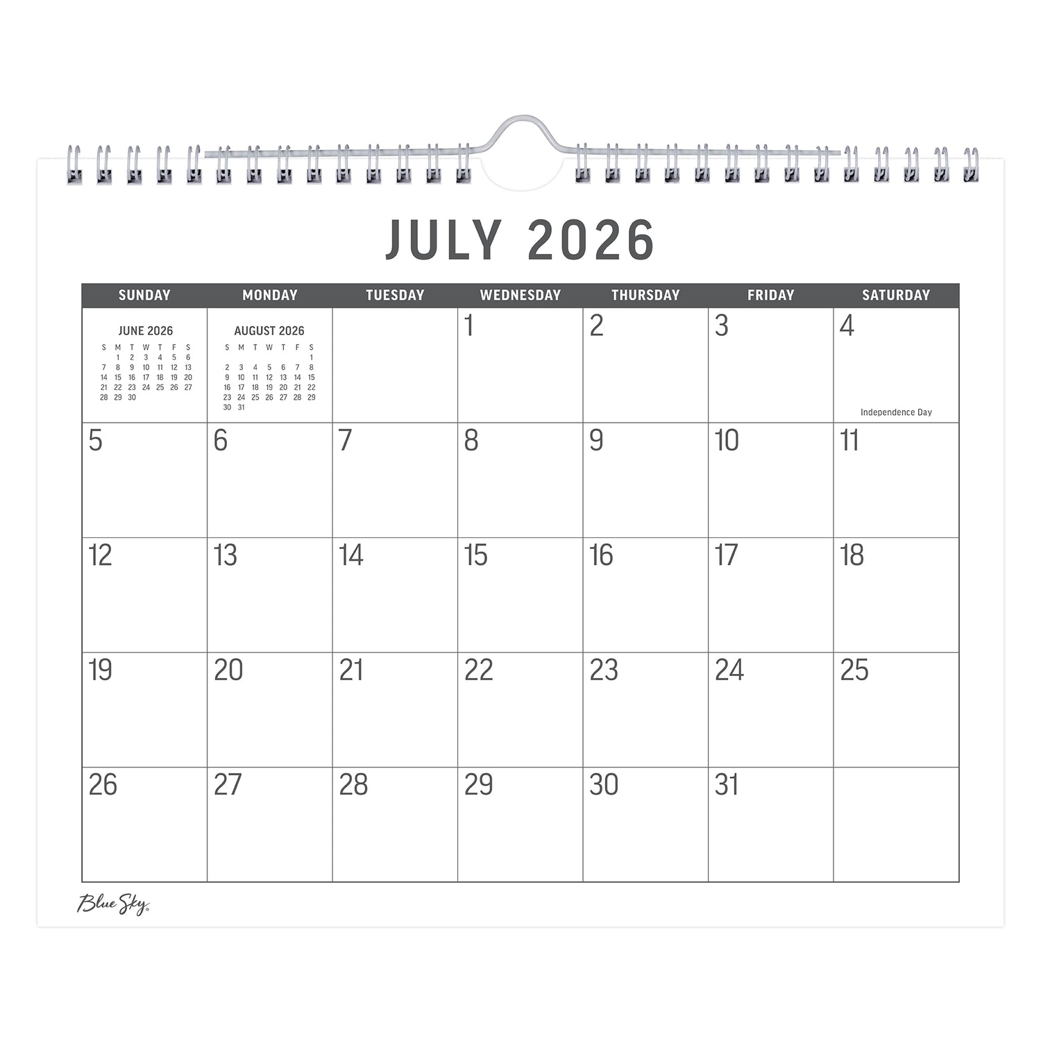 Calendar for July 2026-June 2027 on a white background with large print/text