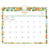 2026-2027 monthly calendar with blocks for each date featuring oranges and leaves border