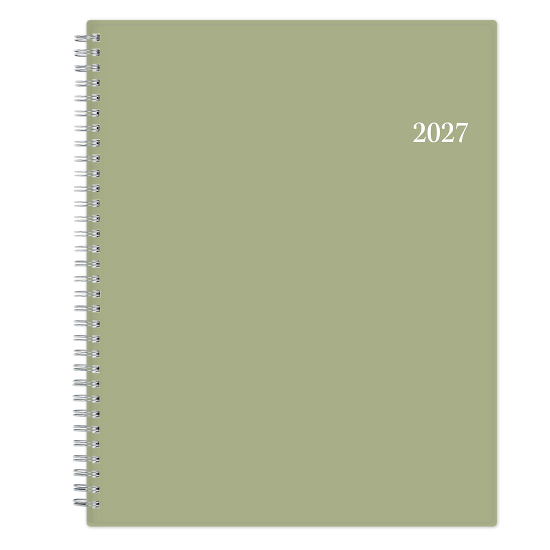 Enterprise 2027 Sage Green Weekly Monthly 8.5x11 Planning Calendar