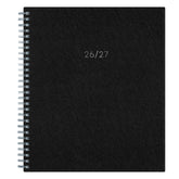 18 month planner for 2027 featuring a solid black crossgrain front cover