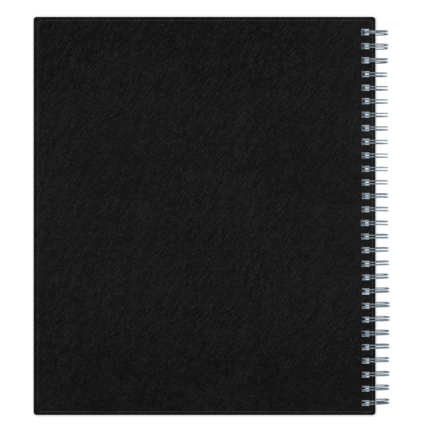 18 month planner for 2027 featuring a solid black crossgrain front cover