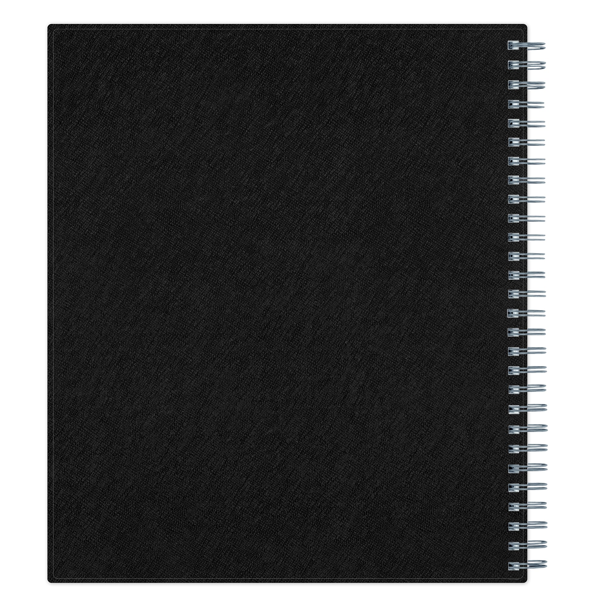 18 month planner for 2027 featuring a solid black crossgrain front cover