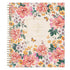 Floral monthly planner with a decorative cover featuring pink and orange flowers, green leaves, and butterflies for 2027 new year in 8x10 size