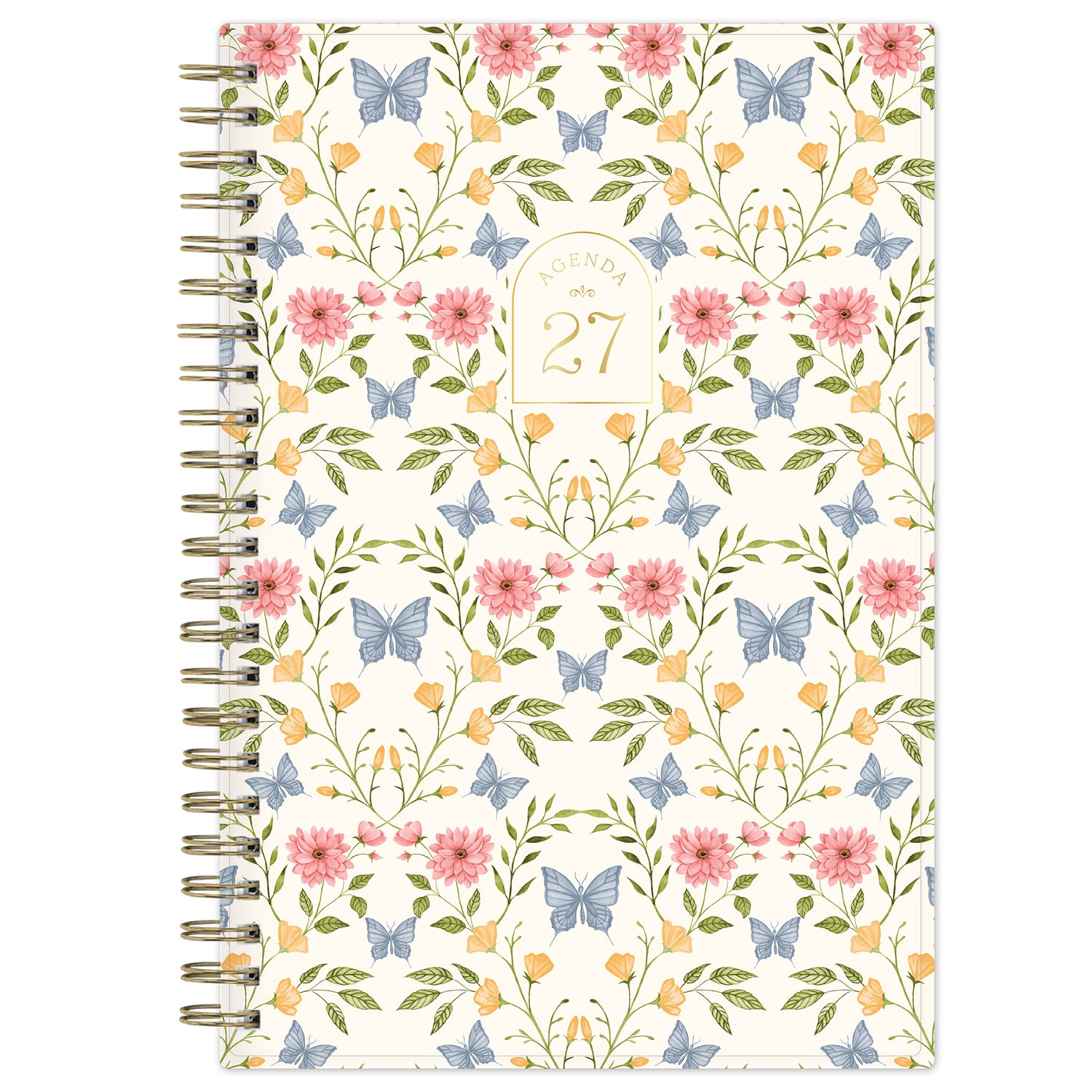 january 2027 to december 2027 floral front cover on this weekly monthly large print planner