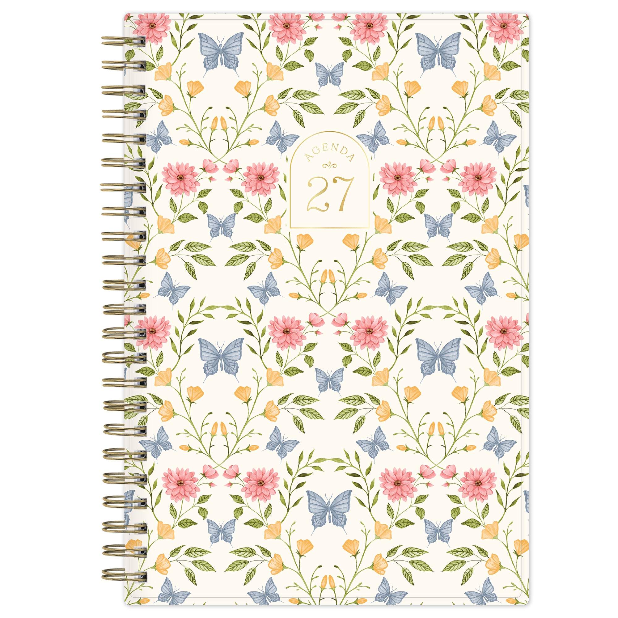 january 2027 to december 2027 floral front cover on this weekly monthly large print planner