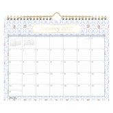 Calendar for January 2027 with decorative border and gold spiral binding.