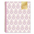2027 planner with purple floral pattern and gold accents on a white background for this 8.5x11 2027 weekly monthly planner