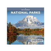 this 12x12 monthly stapled calendar featuring national parks in 12 month calendar and 12bonus months.