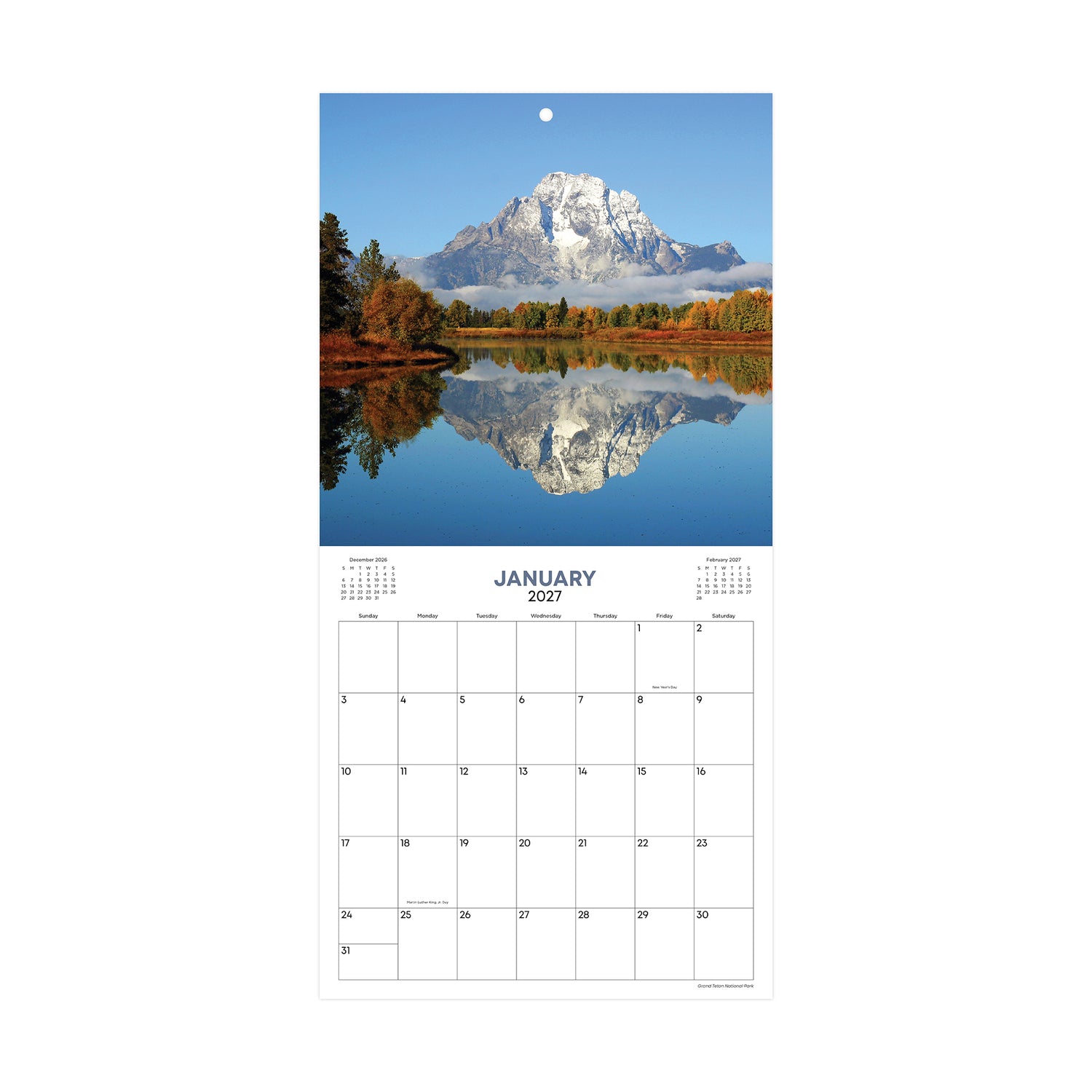 this 12x12 monthly stapled calendar featuring national parks in 12 month calendar and 12bonus months.