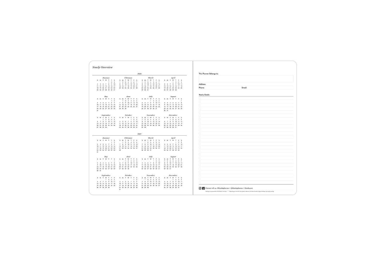 2026 and 2027 reference calendar and ownership info.