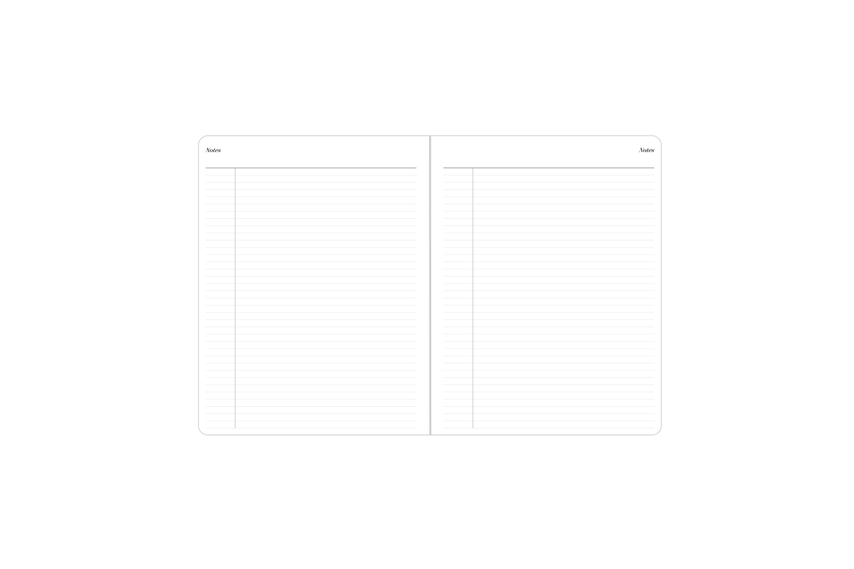 lined notes pages spread