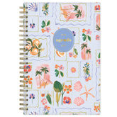 Floral patterned 2026-2027 planner on light blue background