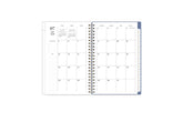 monthly spread featuring blank writing space for each date, lined notes section, reference calendars, and white monthly tabs