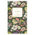 A floral planner calendar cover for 2027 to 2028, featuring a dense multicolor flower pattern on a dark green background with a cream-colored central label. pocket sized monthly planner
